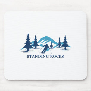 Standing Rocks Wisconsin Ski Resort Skiing Skier _ Mouse Pad