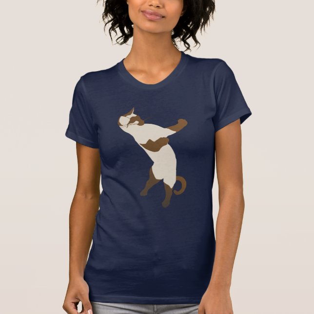 Standing Siamese Cat T Shirt (Front)