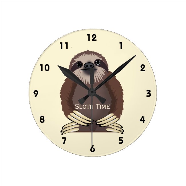 Standing Sloth Design Acrylic Wall Clock