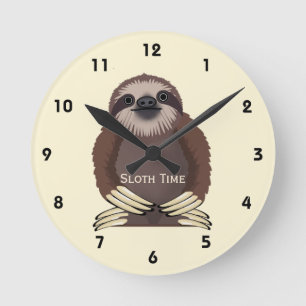 Standing Sloth Design Acrylic Wall Clock
