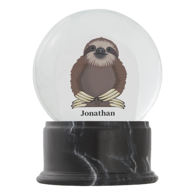 Standing Sloth Design Snow Globe