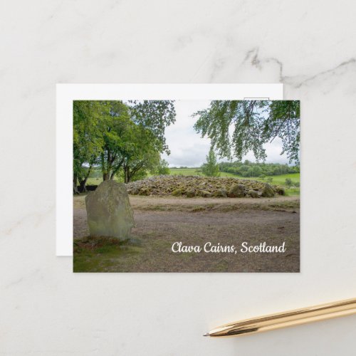 Standing Stone at Clava Cairns Scotland Postcard