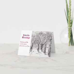 Standing stones in snow card