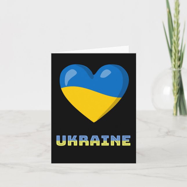 Standing Strong: Ukraine's Courageous Heart Card (Front)