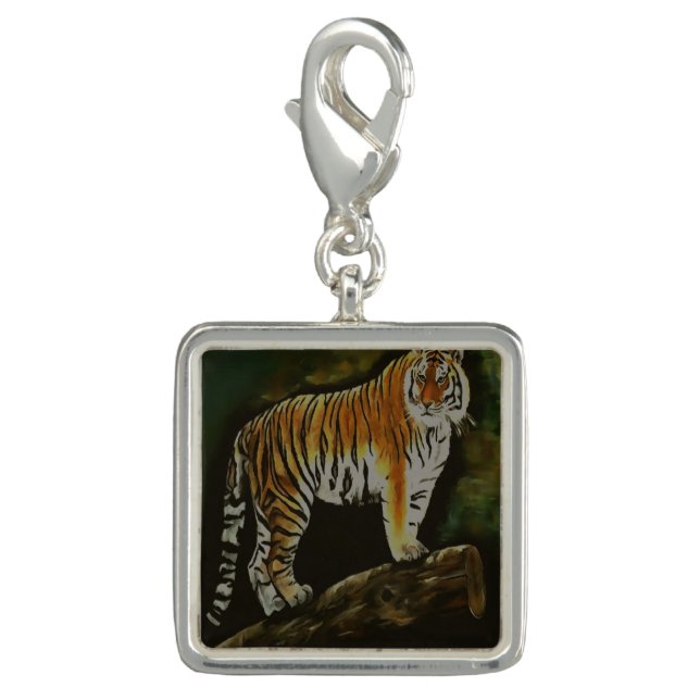 Standing Tiger Safari  Animal Art Charm (Front)