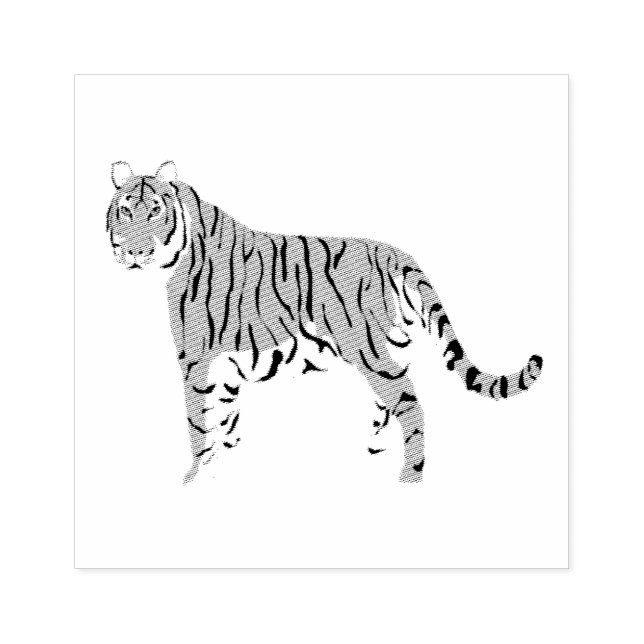 Standing tiger wood art stamp (Imprint)