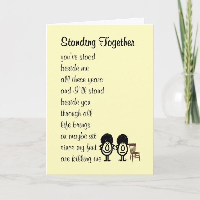 Standing Together - a funny poem about friendship Card (Front)