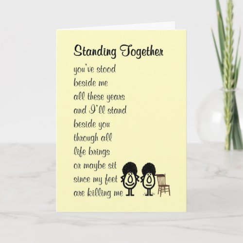 Standing Together _ a funny poem about friendship Card