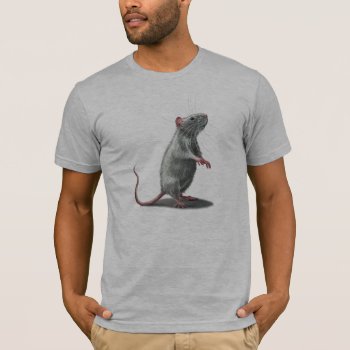 Standing Up Rat On T-shirt by KMCoriginals at Zazzle