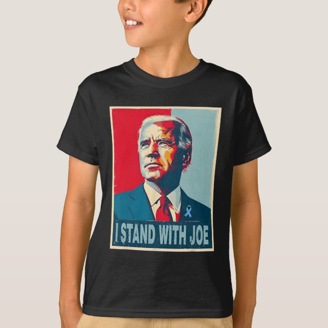 Standing With Joe Support Ribbon Campaign Statemen T-Shirt (Front)