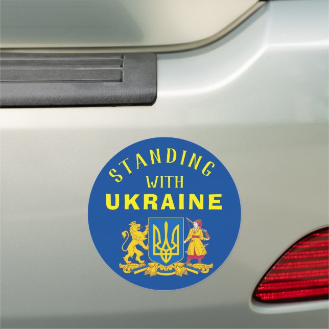STANDING WITH UKRAINE CAR MAGNET (In Situ)