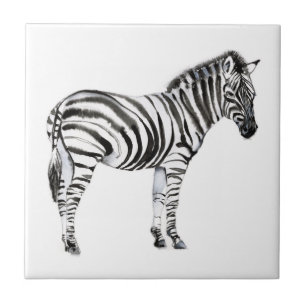 Standing Zebra Ceramic Tile