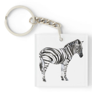 Standing Zebra Keychain