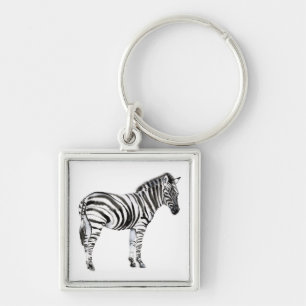 Standing Zebra Keychain