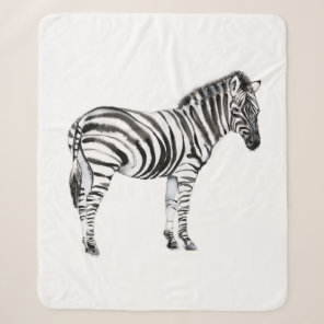 Standing Zebra Sherpa Blanket