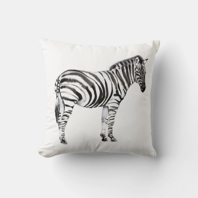 Standing Zebra Throw Pillow (Front)