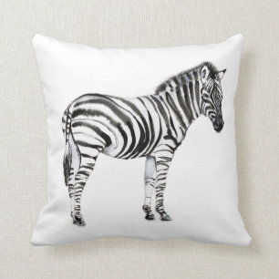 Standing Zebra Throw Pillow