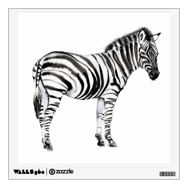 Standing Zebra Wall Decal (Front)