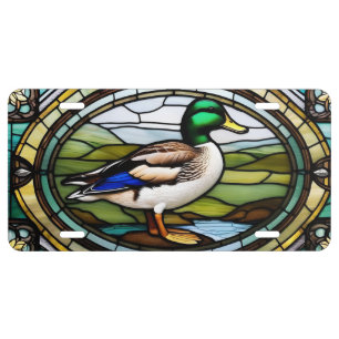 STANDNG MALLARD DUCK HUNTING NATURE LICENSE PLATE