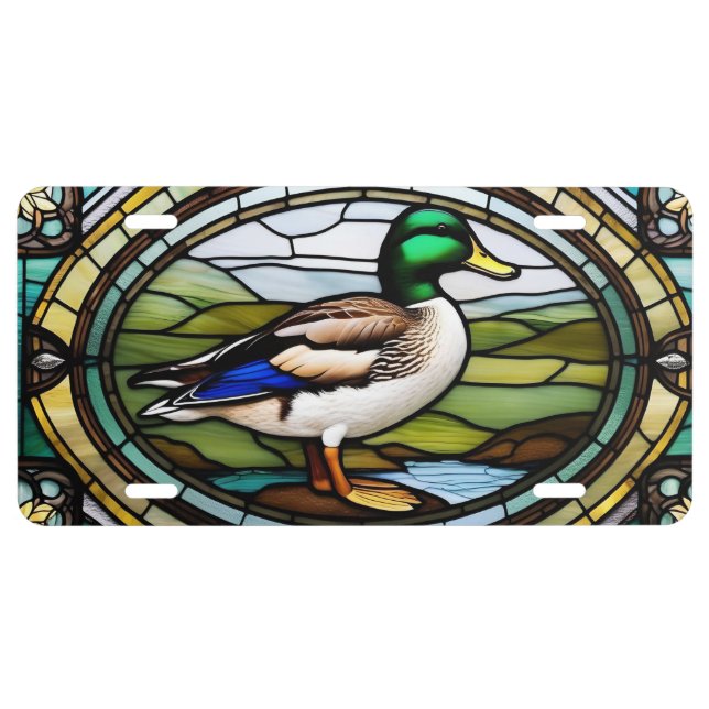 STANDNG MALLARD DUCK HUNTING NATURE LICENSE PLATE (Front)