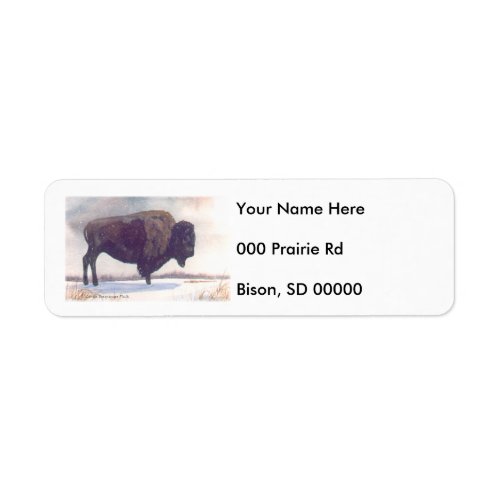 Stands Alone Bison Painting Label