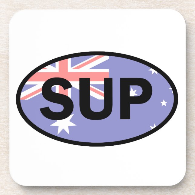 Standup Paddleboard Australia Flag Beverage Coaster (Front)