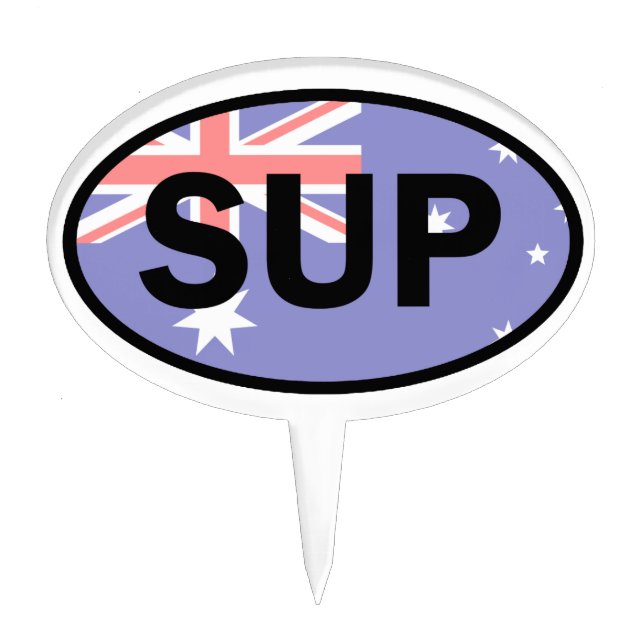 Standup Paddleboard Australia Flag Cake Topper (Front)