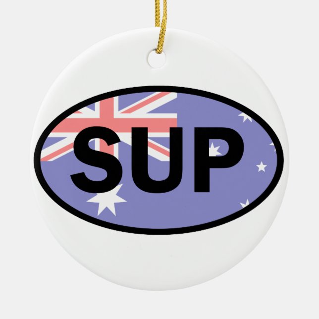 Standup Paddleboard Australia Flag Ceramic Ornament (Front)