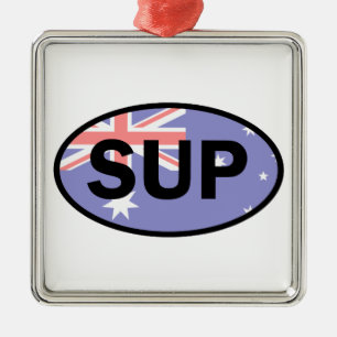 Standup Paddleboard Australia Flag Metal Ornament