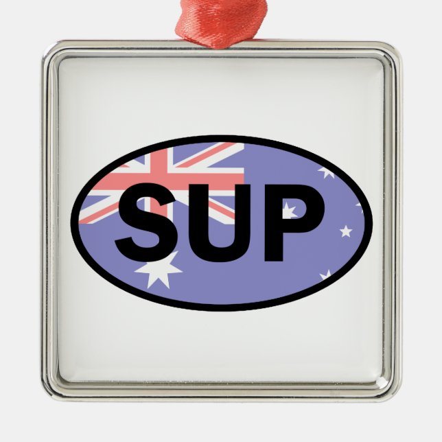 Standup Paddleboard Australia Flag Metal Ornament (Front)