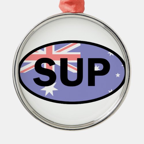 Standup Paddleboard Australia Flag Metal Ornament