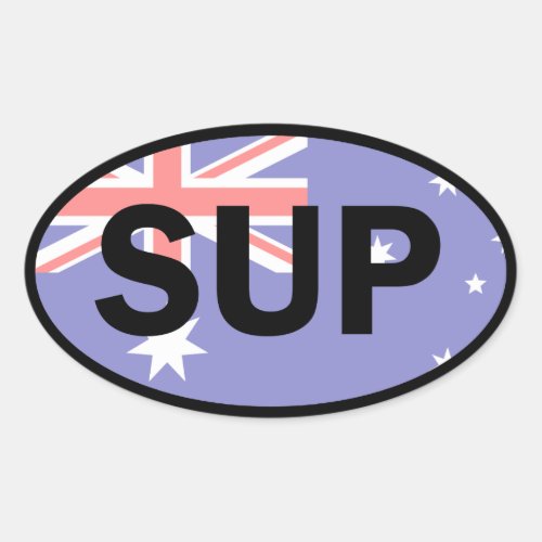 Standup Paddleboard Australia Flag Oval Sticker