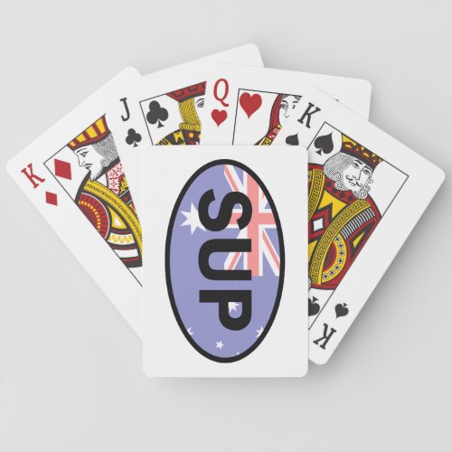 Standup Paddleboard Australia Flag Poker Cards