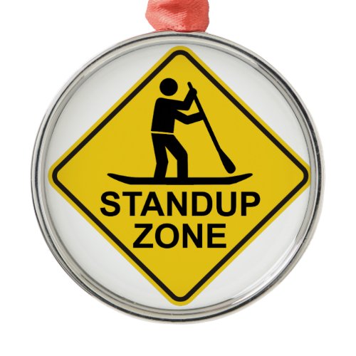Standup Paddleboarding Zone Road Sign Metal Ornament