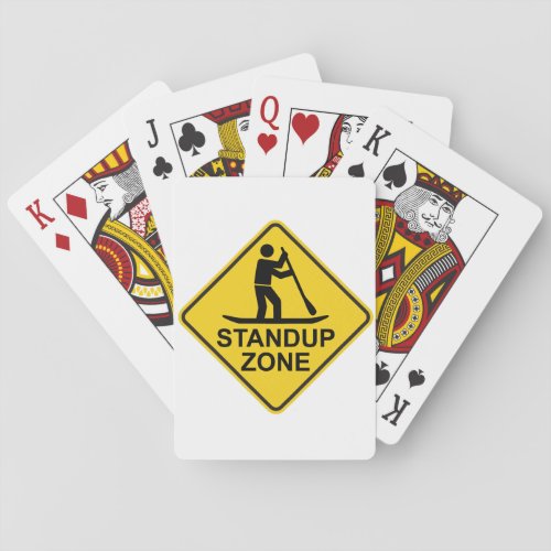 Standup Paddleboarding Zone Road Sign Playing Cards