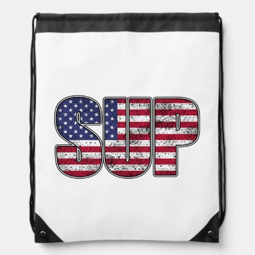 Standup Paddling SUP American Flag Drawstring Bag