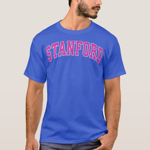 Stanford California CA Vintage Sports Design Pink  T_Shirt