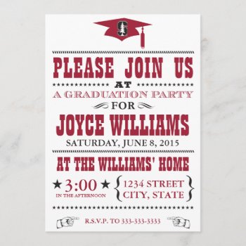 Stanford Graduation Party Invitation by Stanford at Zazzle