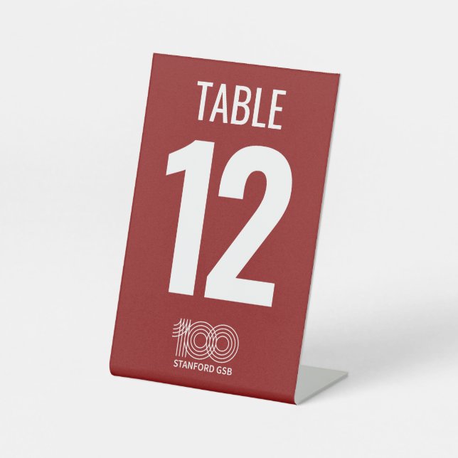 Stanford GSB 100th Anniversary Logo Pedestal Sign (Front)