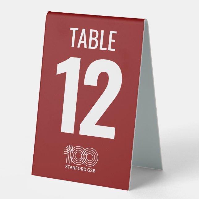 Stanford GSB 100th Anniversary Logo Table Tent (Front)
