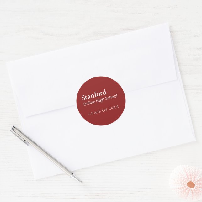 Stanford Online High School Graduate Classic Round Sticker (Envelope)