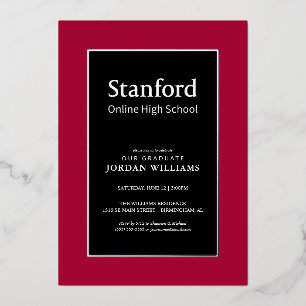Stanford Online High School Graduate Foil Invitation