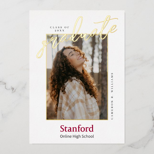 Stanford Online High School Graduate Foil Invitation (Front)