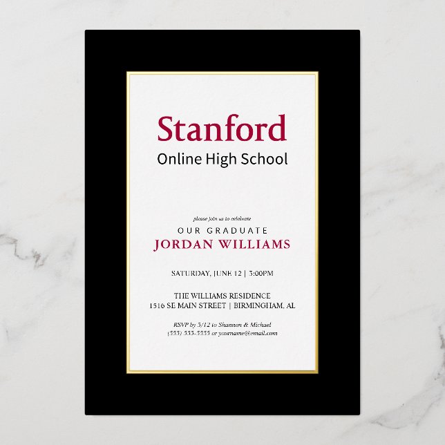 Stanford Online High School Graduate Foil Invitation (Front)