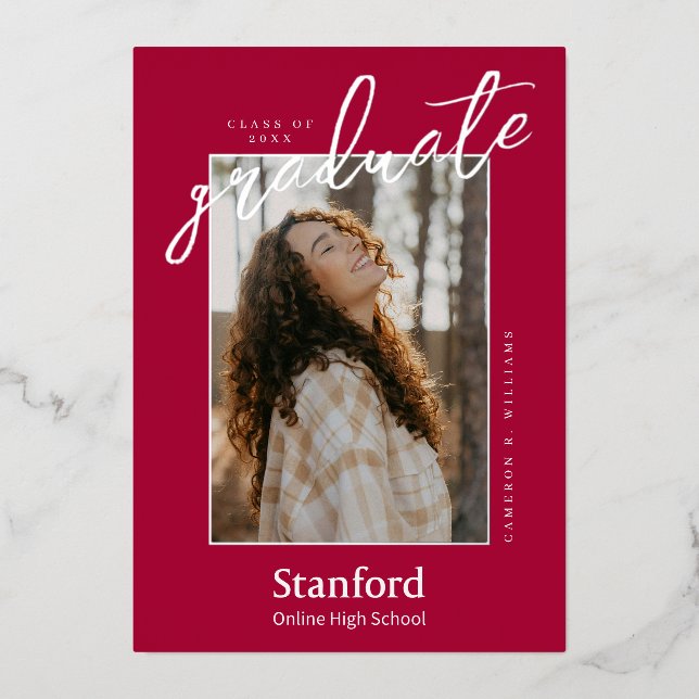 Stanford Online High School Graduate Foil Invitation (Front)