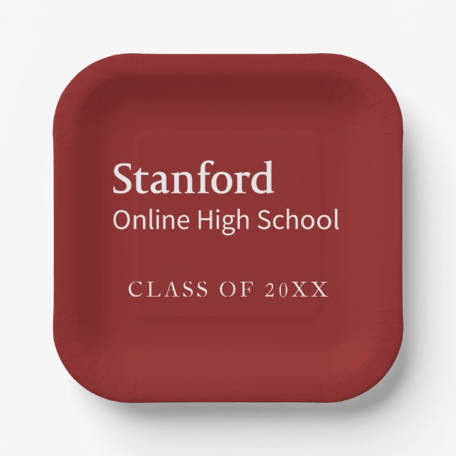 Stanford Online High School Graduate Paper Plates (Front)