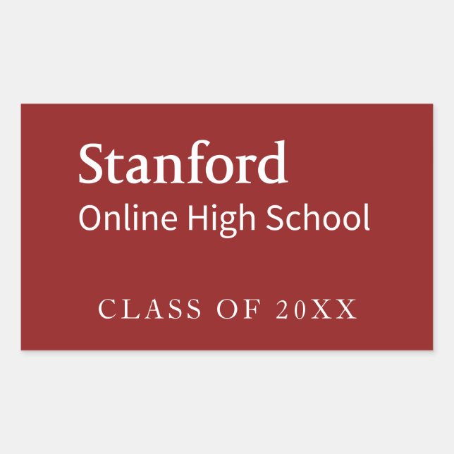 Stanford Online High School Graduate Rectangular Sticker (Front)