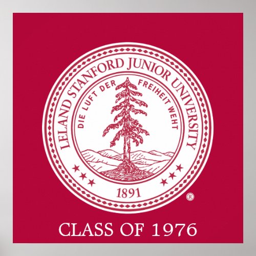 Stanford University Seal White Background Poster