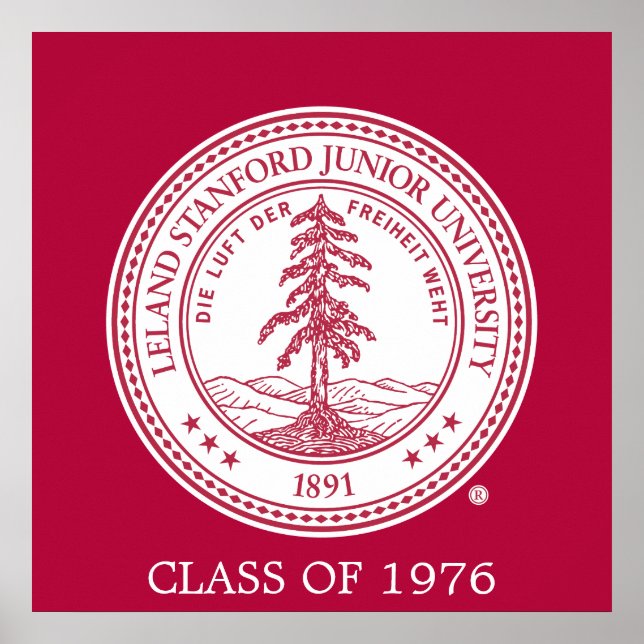 Stanford University Seal White Background Poster (Front)