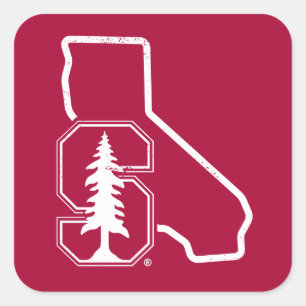 Stanford University Standford Tree State Logo Square Sticker